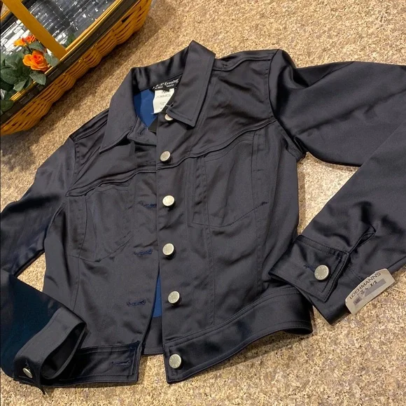 NWT ABS Evening By Allen Schwartz Satiny Jacket Petite X/S - Picture 3 of 12